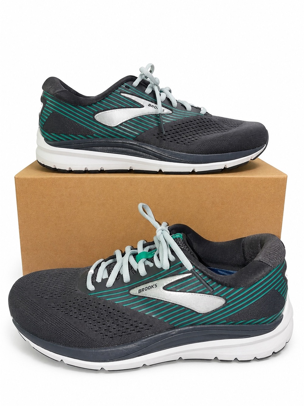 Brooks Adrenaline 14 Women’s Running Shoes Gray/Teal Wide D US 10.5 Athletic
